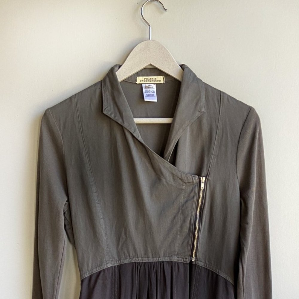 Prairie Underground Green Black Zip Cotton Jacket SMALL